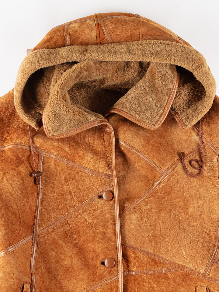 Vintage 70's Women Sheepskin Coat in BrownMN764
