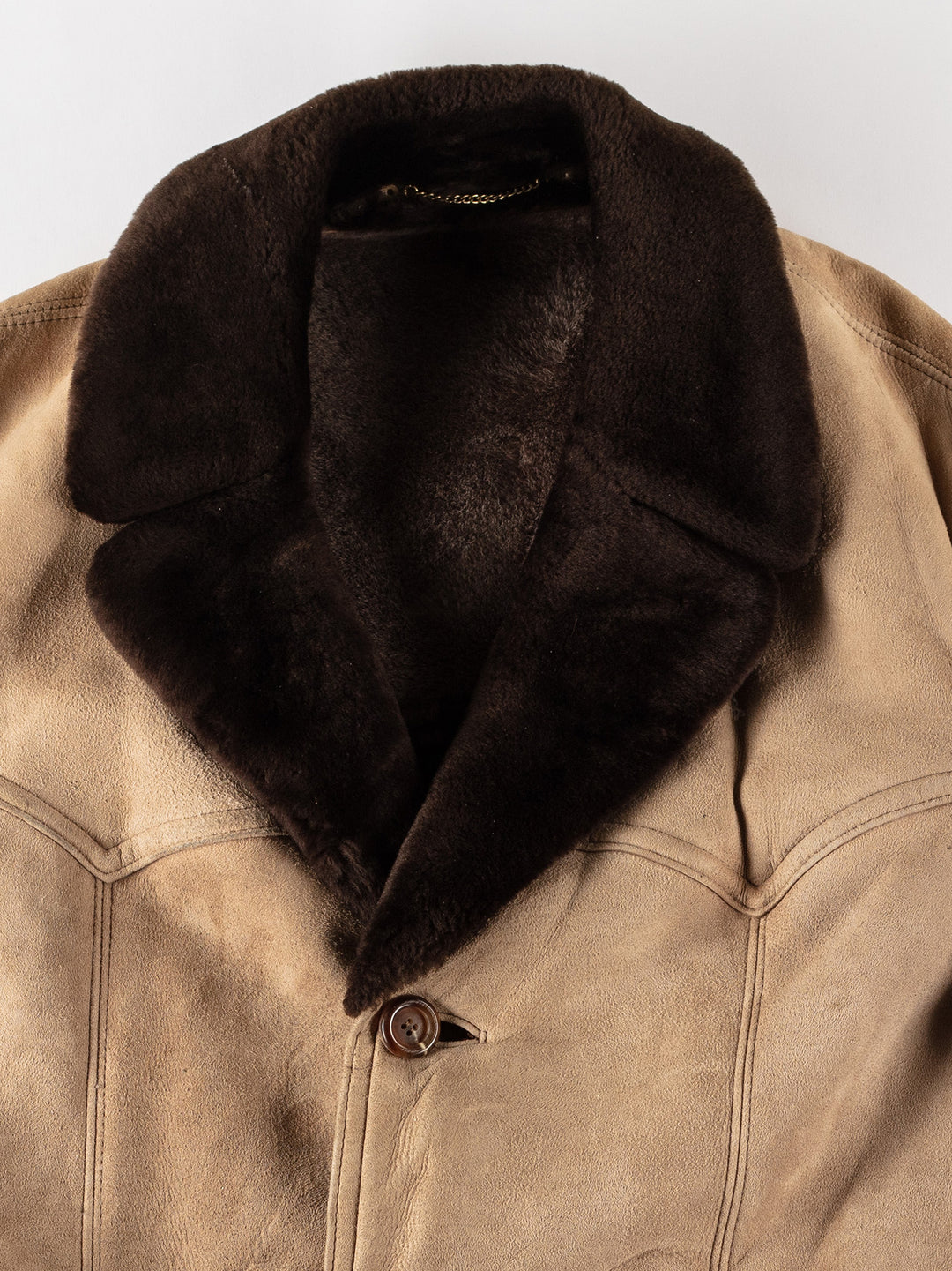 Vintage 70's Men Sheepskin Coat in BeigeMN510