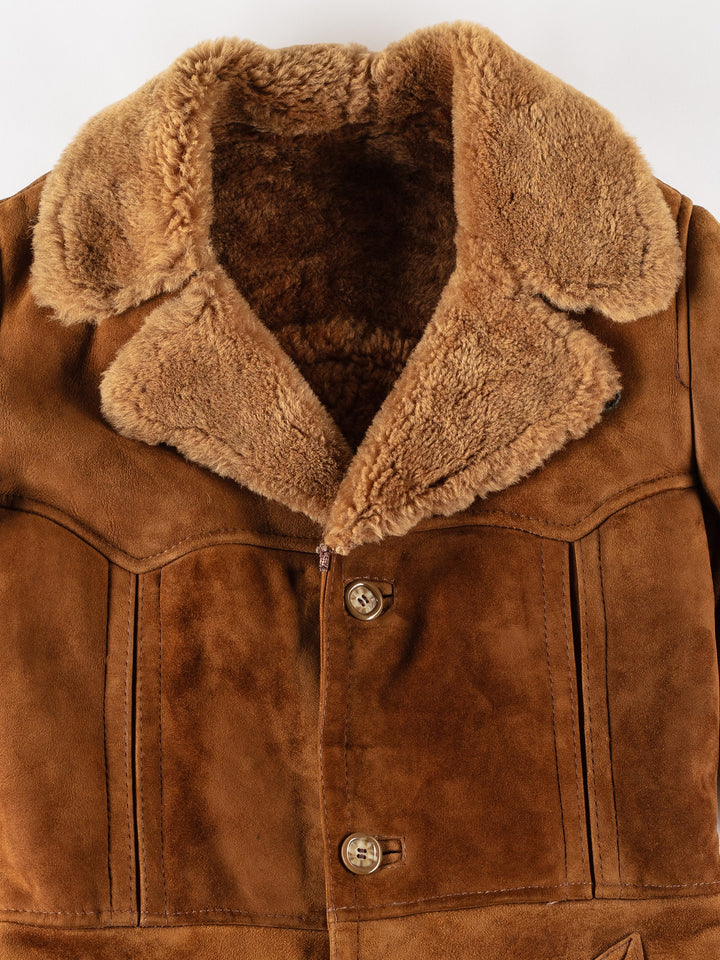 Vintage 70's Men Sheepskin Coat in BrownVN657