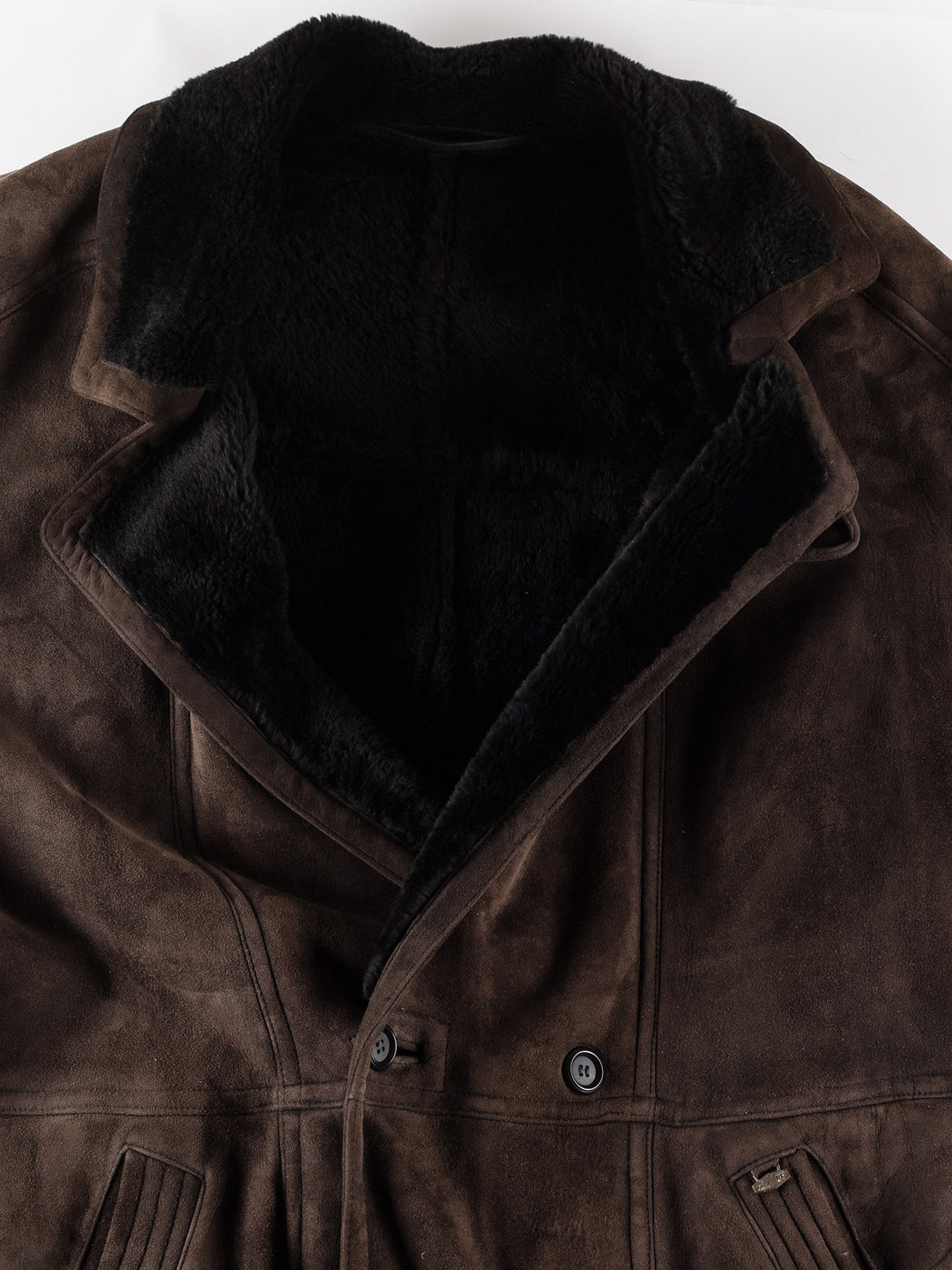 Vintage 80's Men Sheepskin Coat in BrownVN403