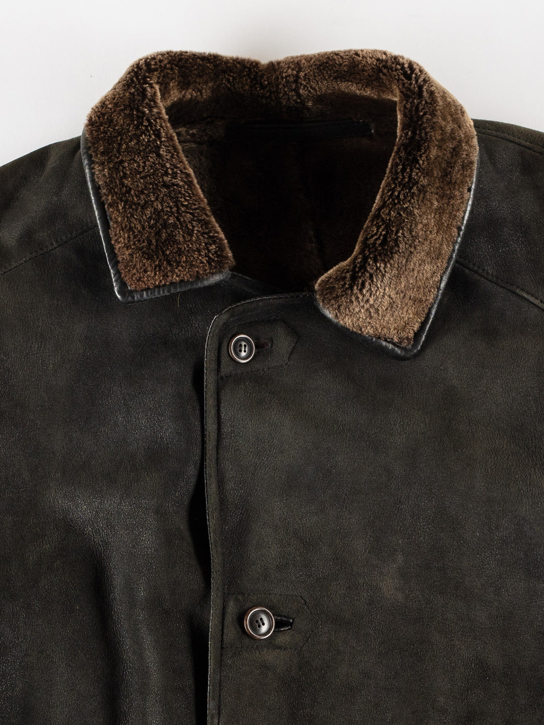 Vintage 80's Men Sheepskin Coat in GrayVN715