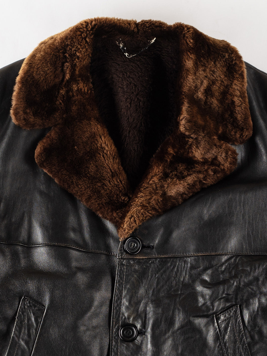 Vintage 80's Men Leather Coat in BlackVN360
