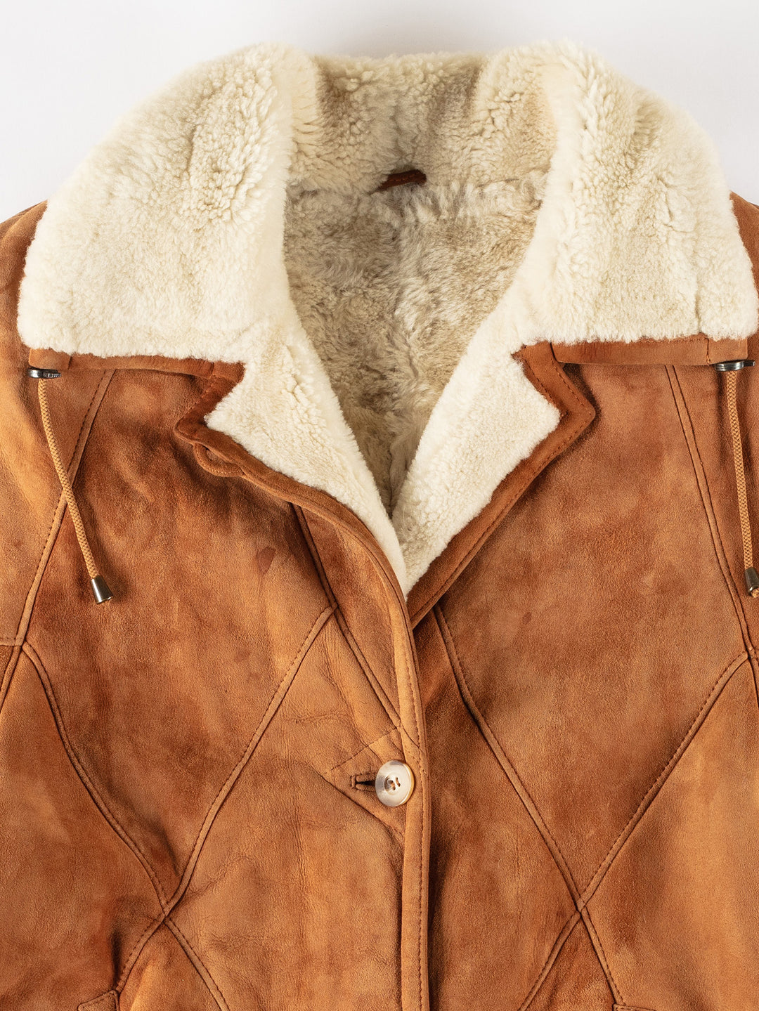 Vintage 80's Women Sheepskin Coat in BrownMN703