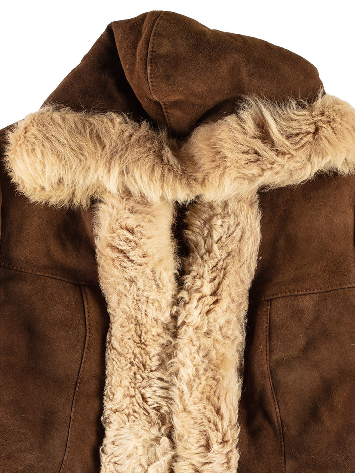 Vintage 70's Women Sheepskin Coat in BrownMN480