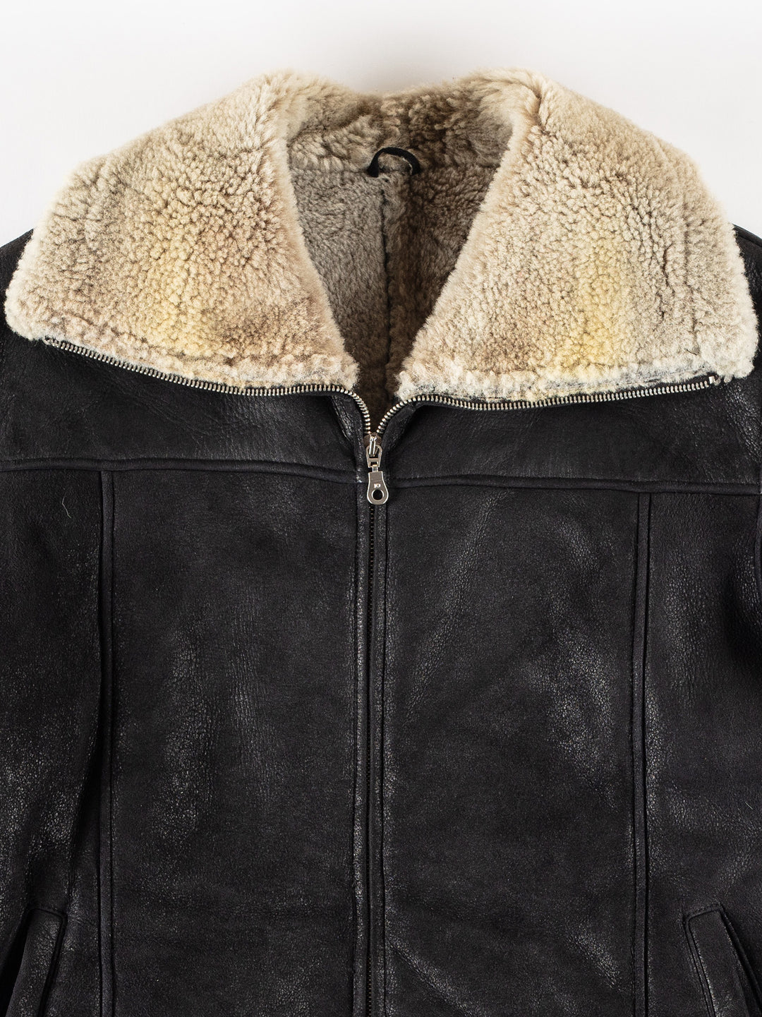 Vintage 80's Women Sheepskin Jacket in BlackMN452