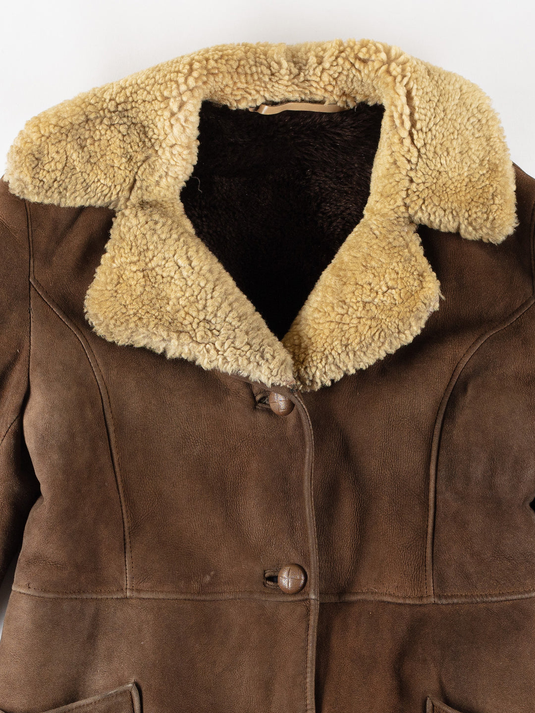 Vintage 70's Women Sheepskin Coat in BrownMN766