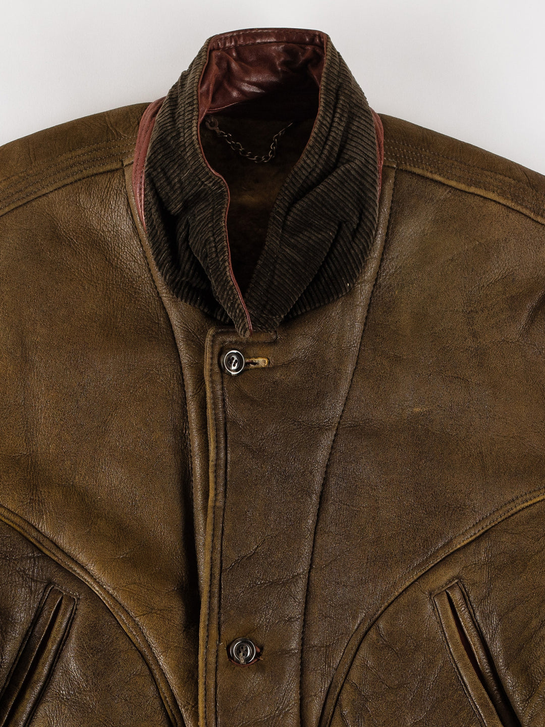Vintage 80's Men Sheepskin Coat in GreenVN695