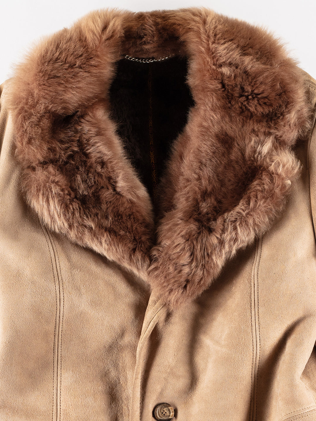 Vintage 70's Men Sheepskin Coat in BeigeVN791