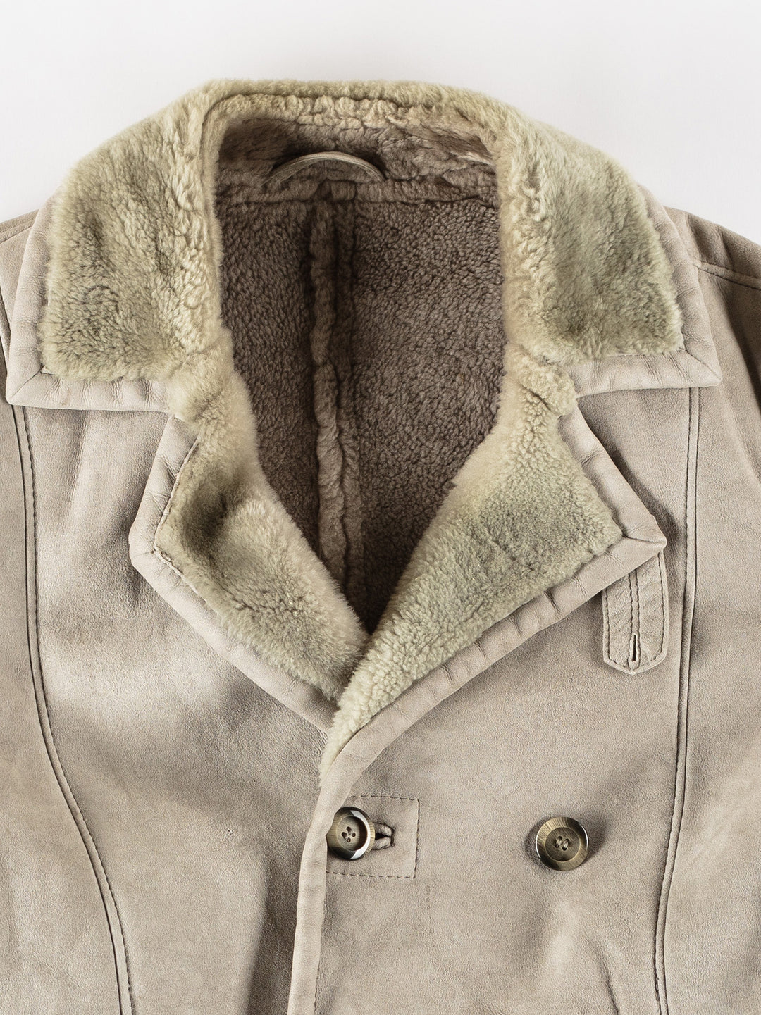 Vintage 70's Men Sheepskin Coat in GrayVN650