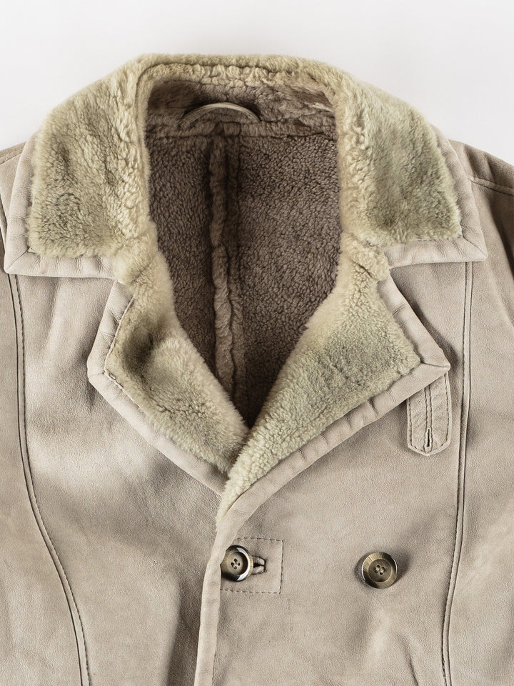 Vintage 70's Men Sheepskin Coat in GrayVN650