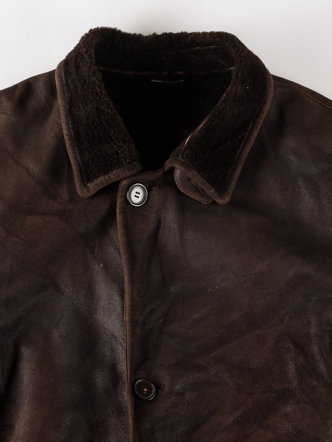 Vintage 80's Men Sheepskin Coat in BrownMN513