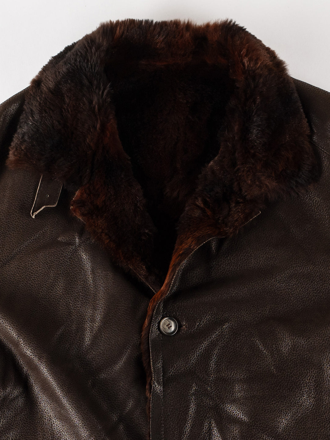 Vintage 80's Men Sheepskin Coat in BrownVN521