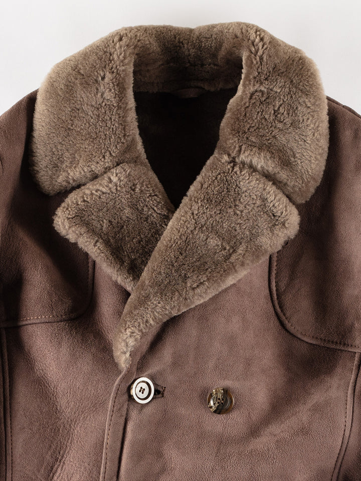 Vintage 70's Men Sheepskin Coat in BrownVN660