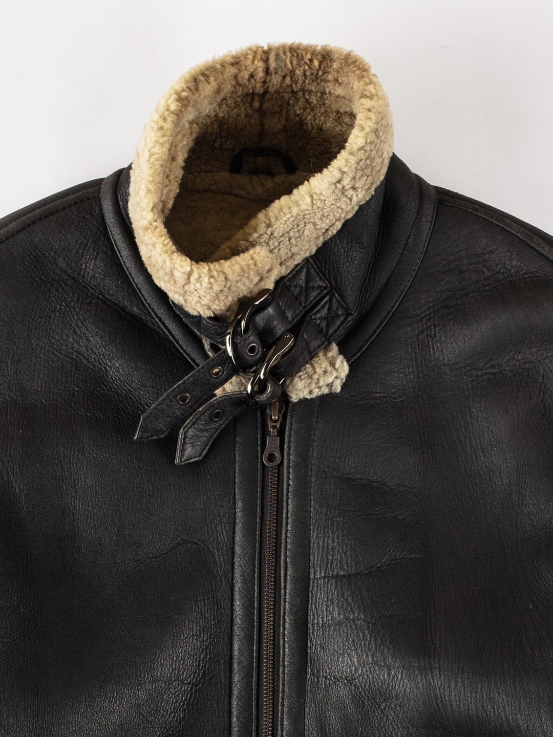 Vintage 80's Men Sheepskin Jacket in BlackVN527