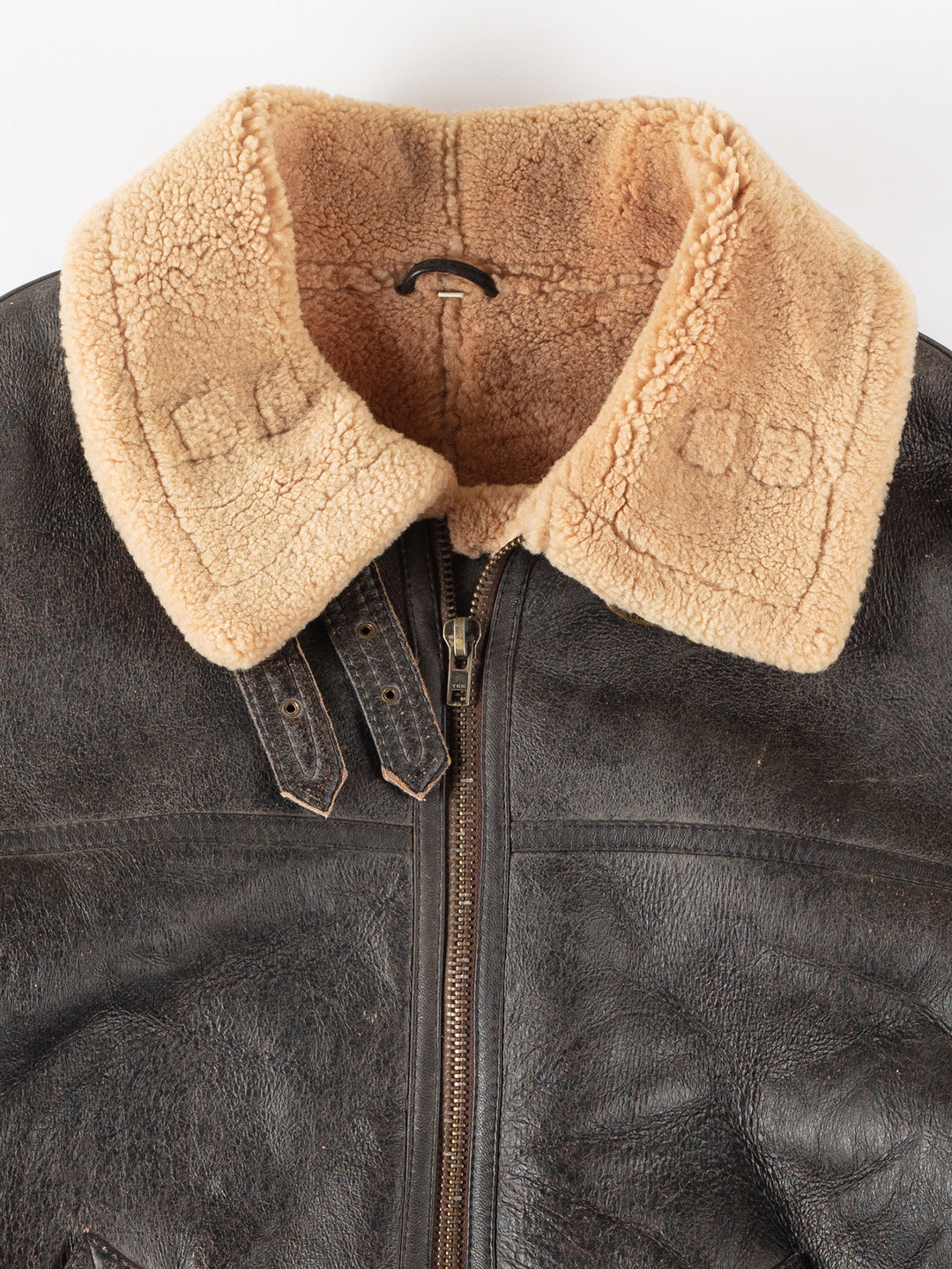 Vintage 80's Men Sheepskin Jacket in BrownVN277