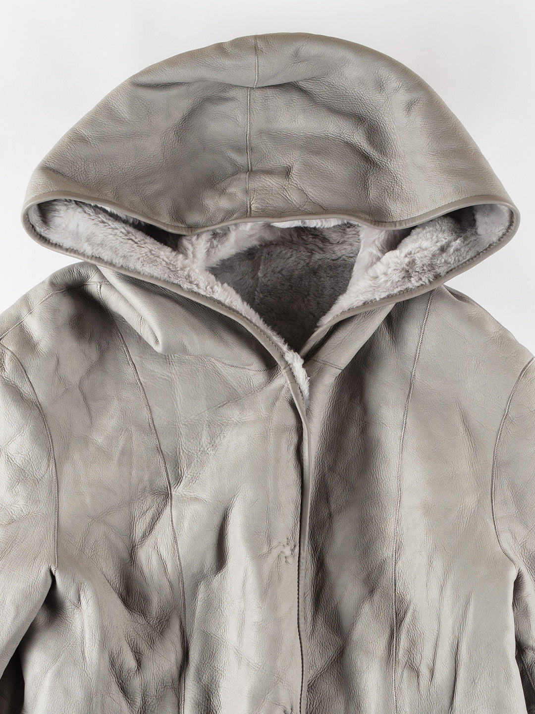 Vintage 70's Women Sheepskin Coat in GrayMN690