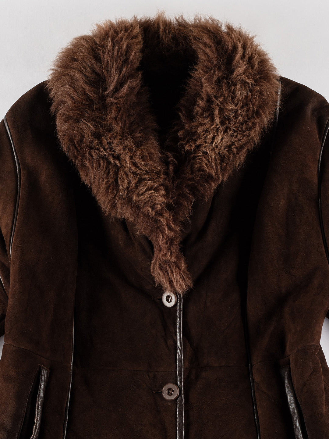Vintage 70's Women Sheepskin Coat in BrownMN684