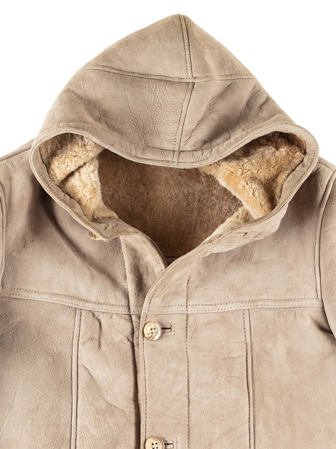 Vintage 80's Men Sheepskin Coat in BeigeVN674
