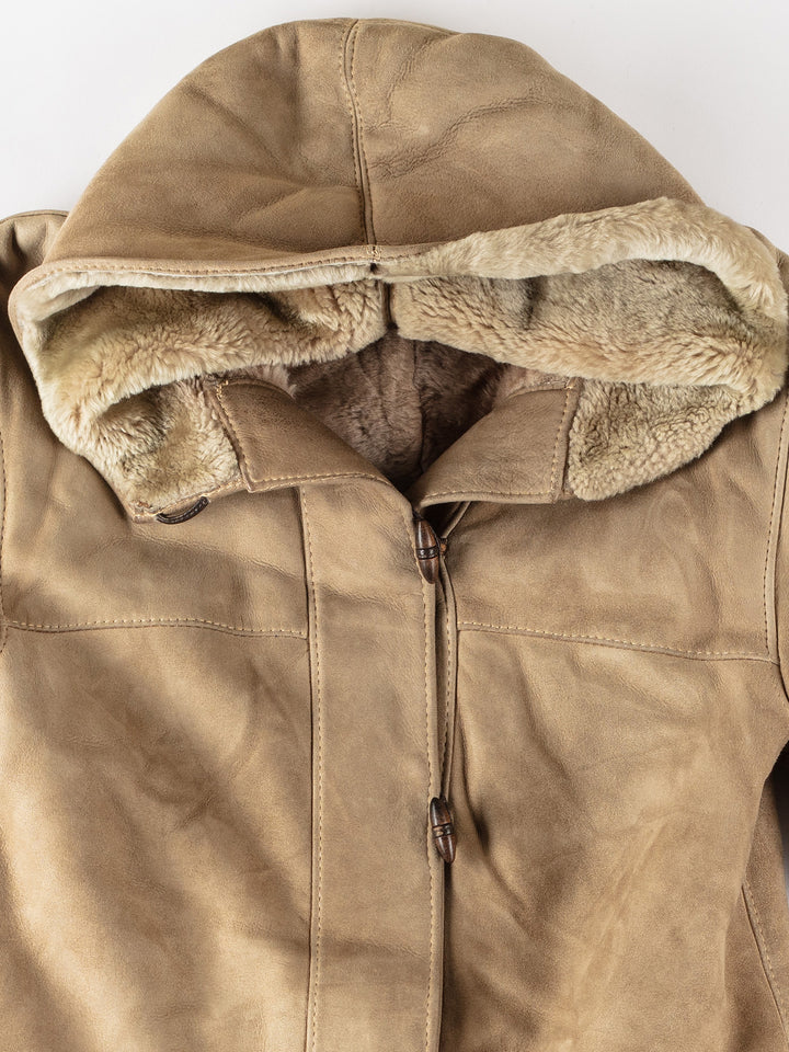 Vintage 70's Women Sheepskin Coat in BeigeMN559