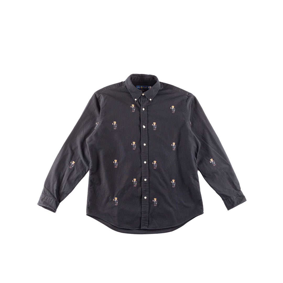 Vintage 90. gadu vīriešu Ralph Lauren krekls ar polo lāča izšuvumu