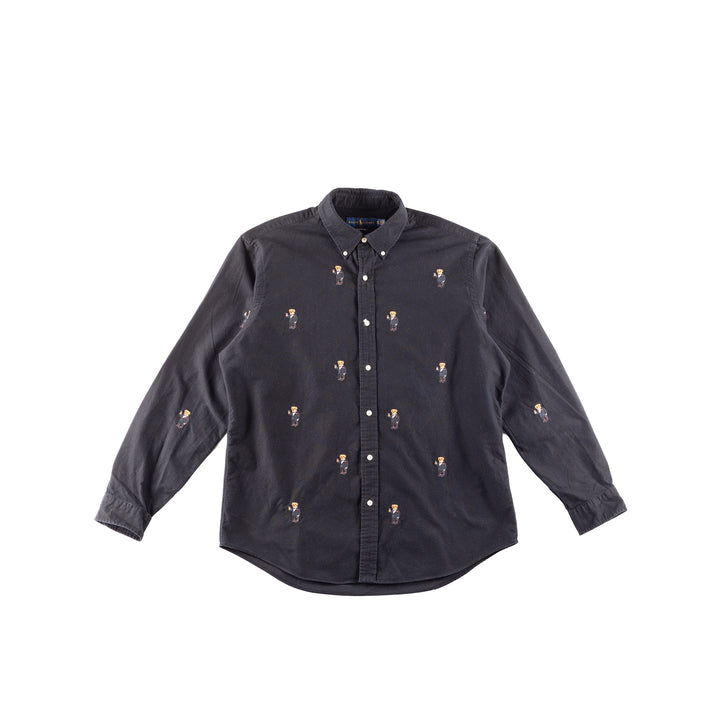 Vintage 90. gadu vīriešu Ralph Lauren krekls ar polo lāča izšuvumu