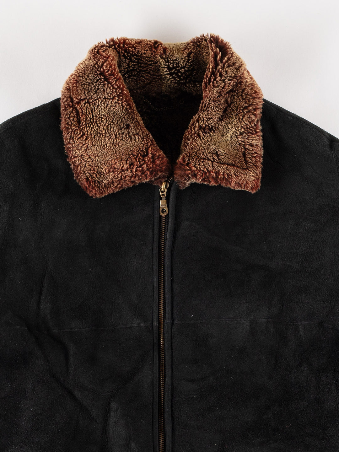 Vintage 80's Men Sheepskin Coat in BlackVN606
