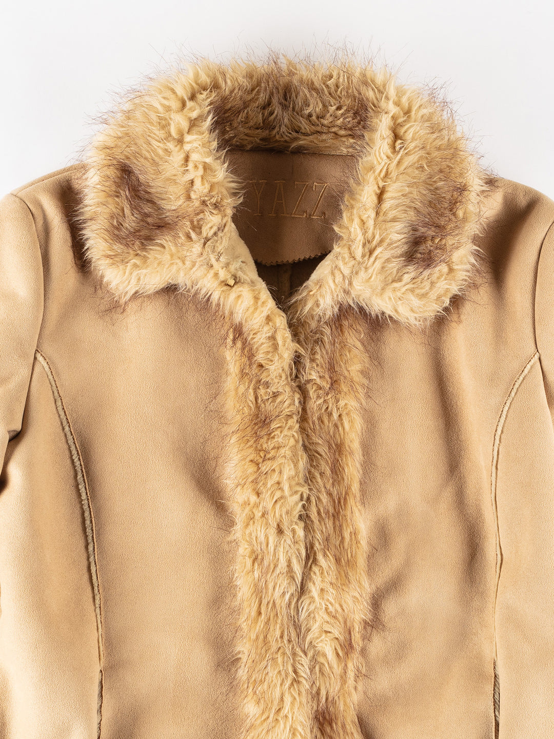 Vintage 70's Women Faux Sheepskin Coat in BeigeMN656