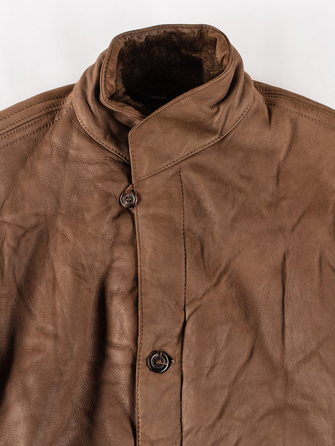 Vintage 80's Men Sheepskin Coat in BrownVN680