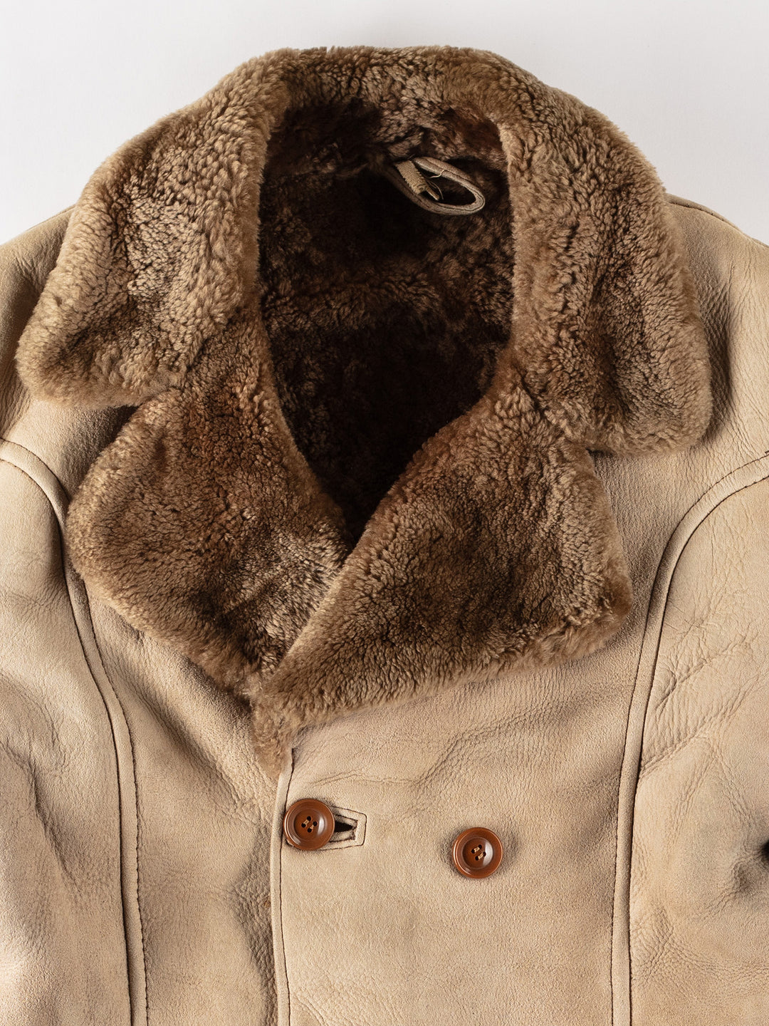 Vintage 70's Men Sheepskin Coat in BeigeVN515