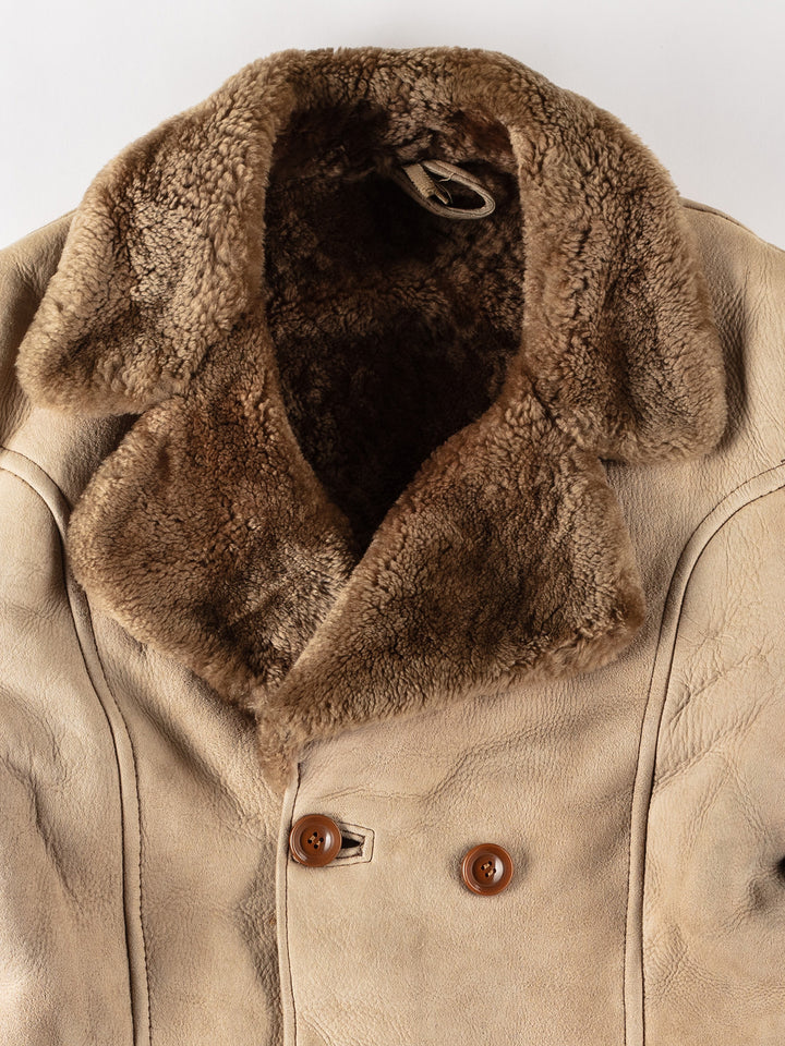 Vintage 70's Men Sheepskin Coat in BeigeVN515