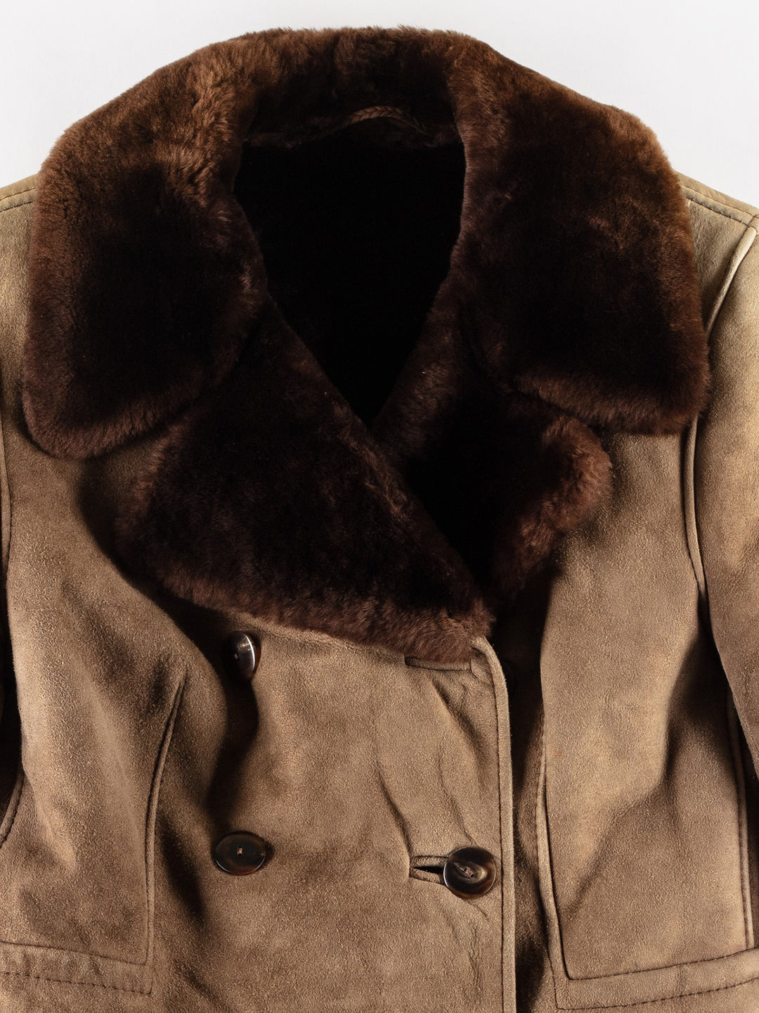 Vintage 70's Women Sheepskin Coat in BrownMN807