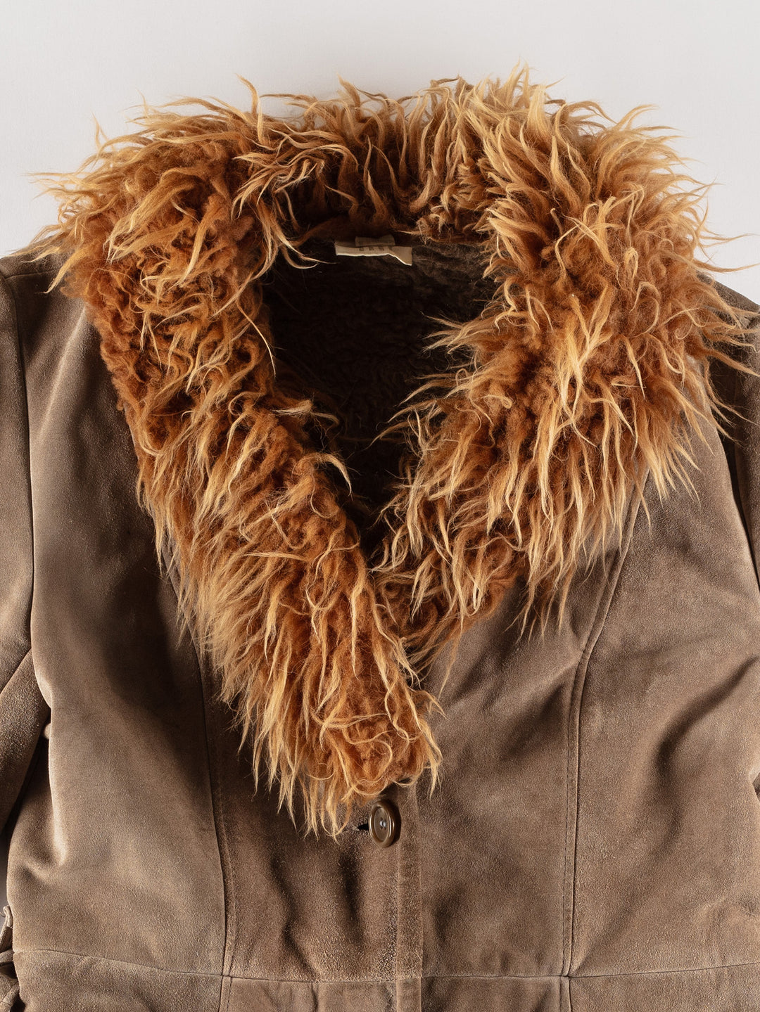 Vintage 70's Women Faux Sheepskin Coat in BeigeMN677