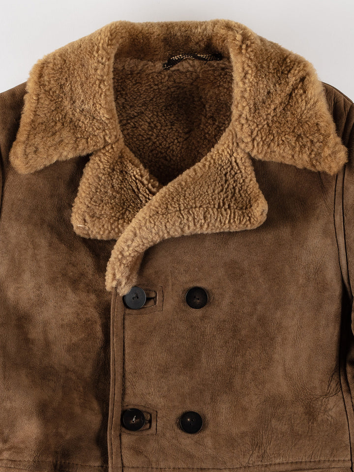 Vintage 70's Men Sheepskin Coat in BrownMN545