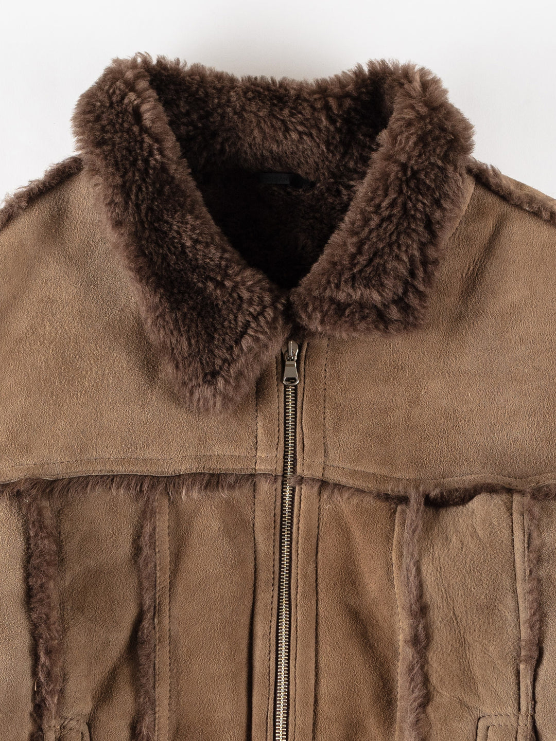 Vintage 70's Women Sheepskin Jacket in BrownMN474