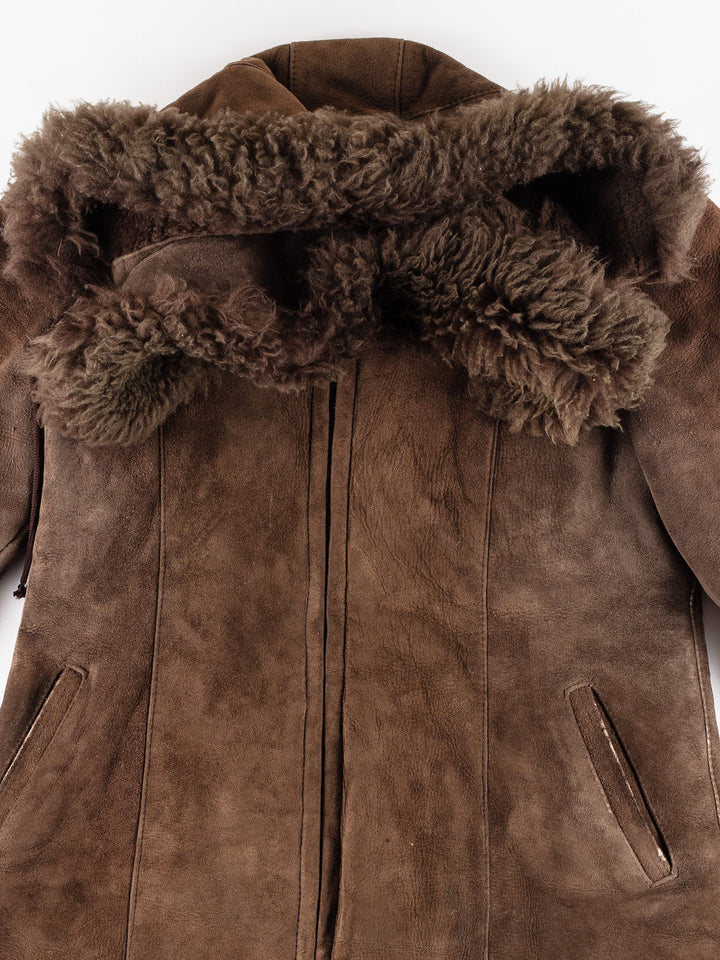 Vintage 70's Women Sheepskin Coat in BrownMN410