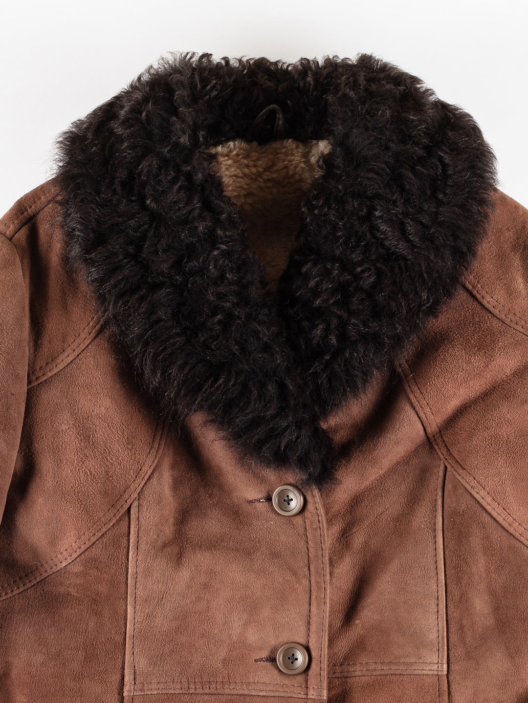 Vintage 70's Women Sheepskin Coat in BrownMN416
