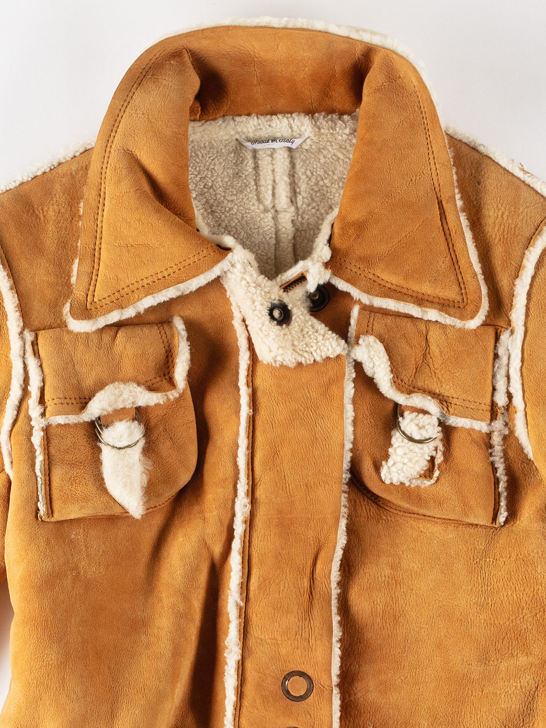 Vintage 80's Women Sheepskin Jacket in BrownMN706