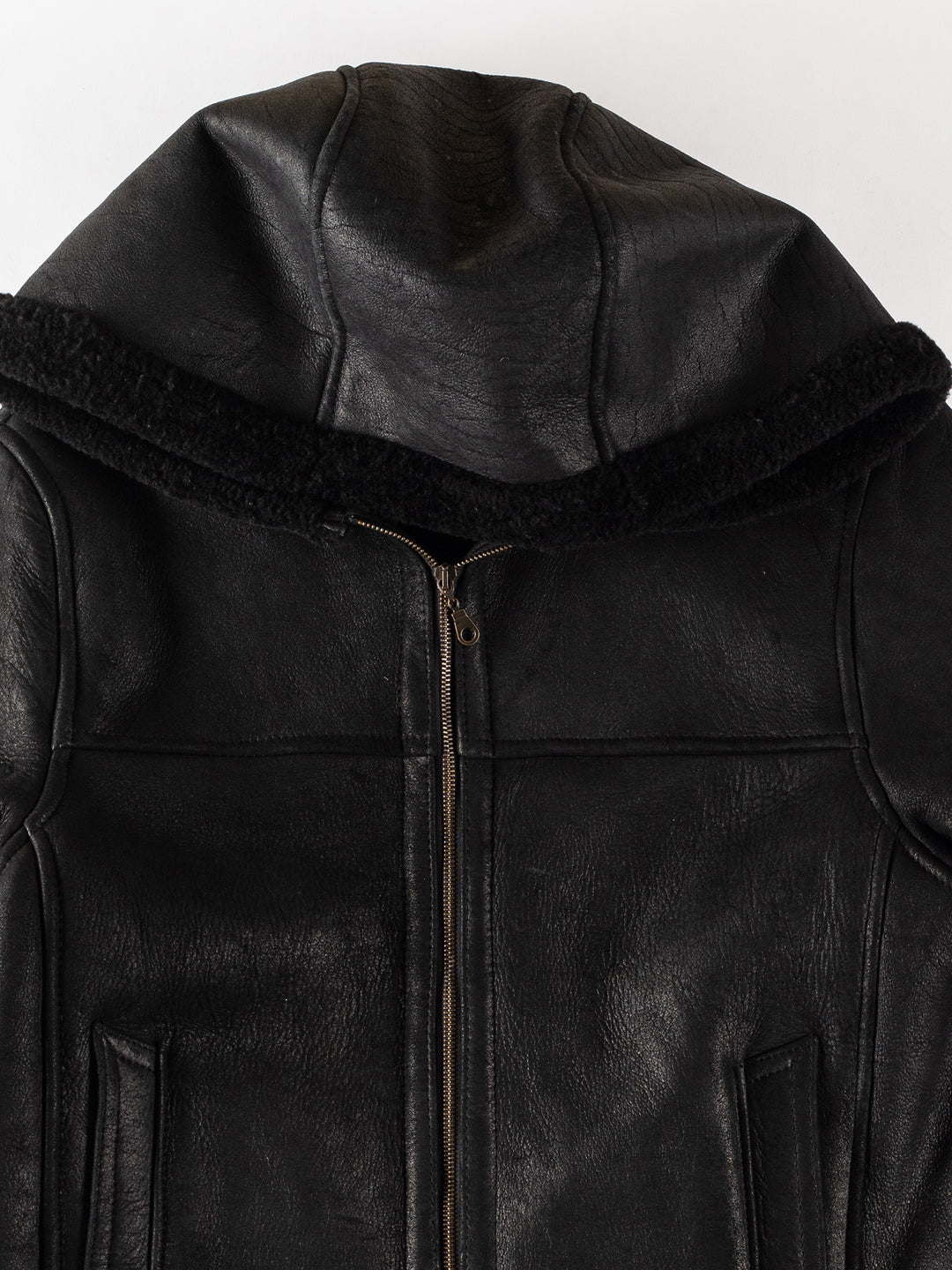 Vintage 80's Women Sheepskin Coat in BlackMN351