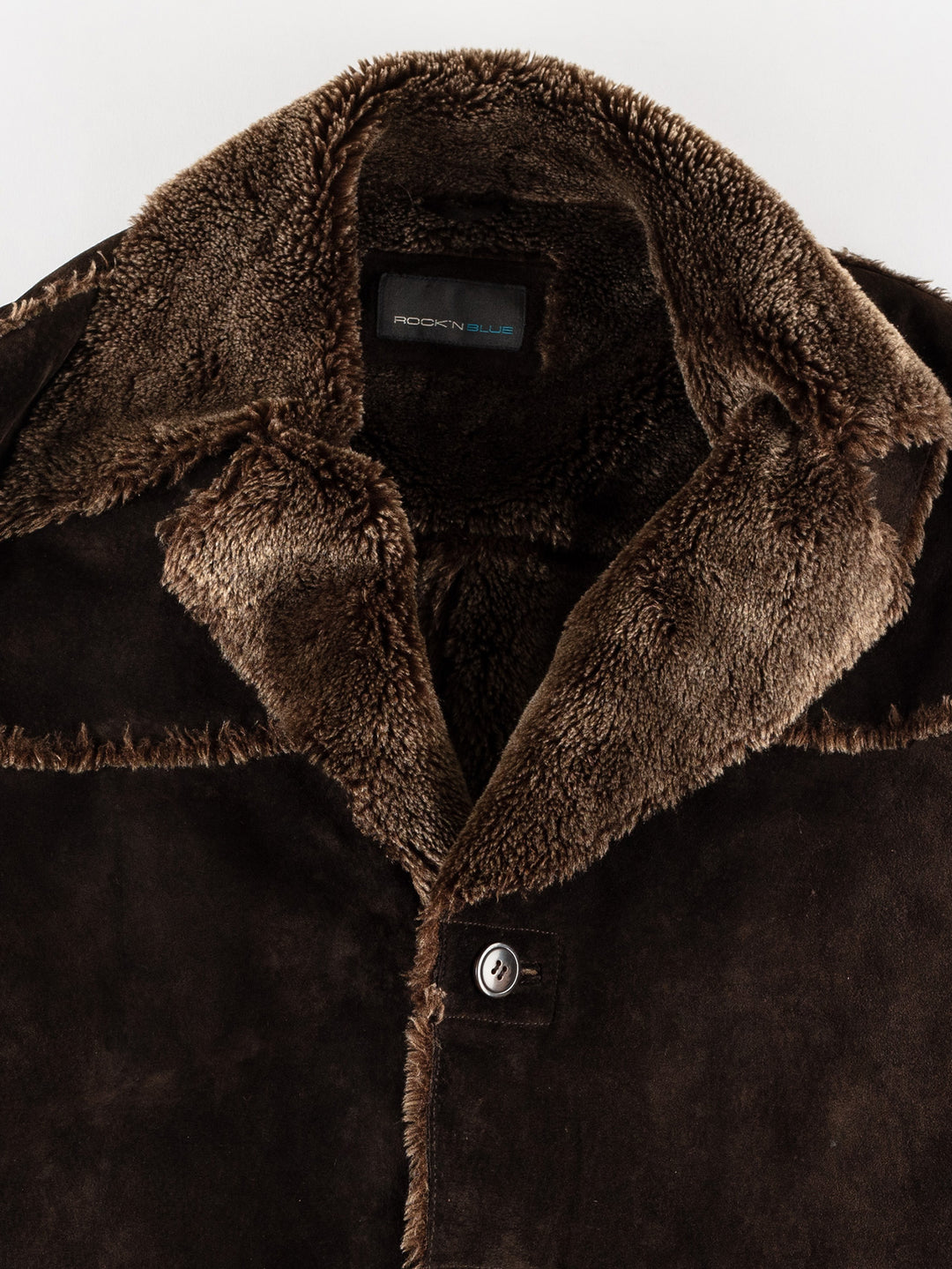 Vintage 70's Men Faux Sheepskin Coat in BrownVN710