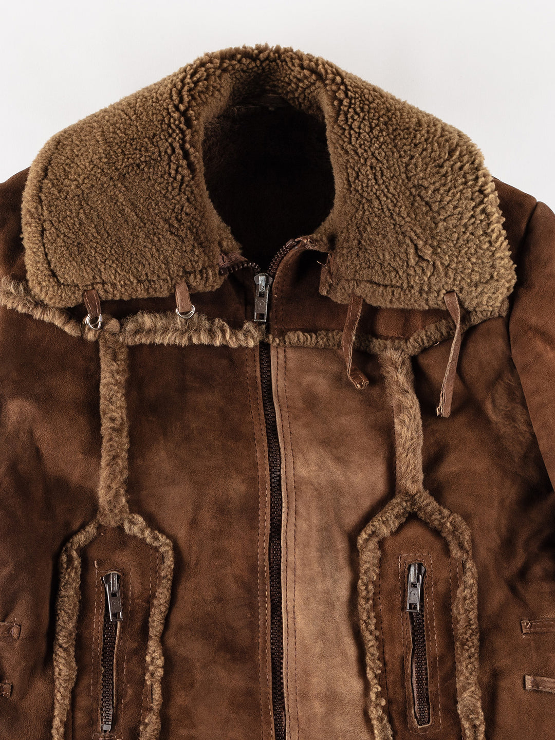 Vintage 70's Men Sheepskin Jacket in BrownVN653