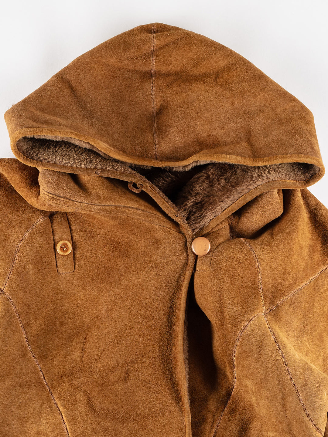 Vintage 80's Women Sheepskin Coat in BrownMN750
