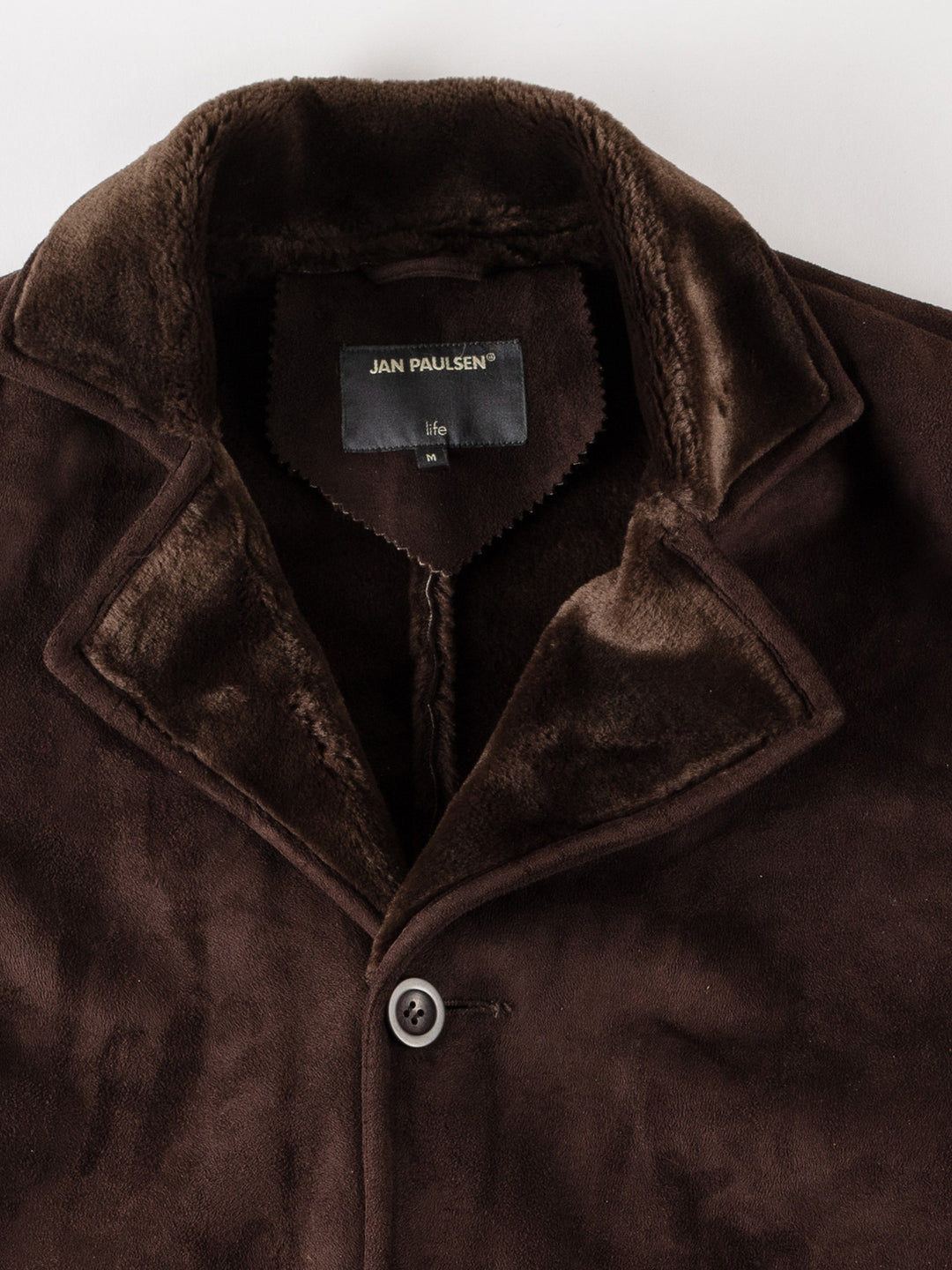 Vintage 90's Men Faux Sheepskin Coat in BrownMN512