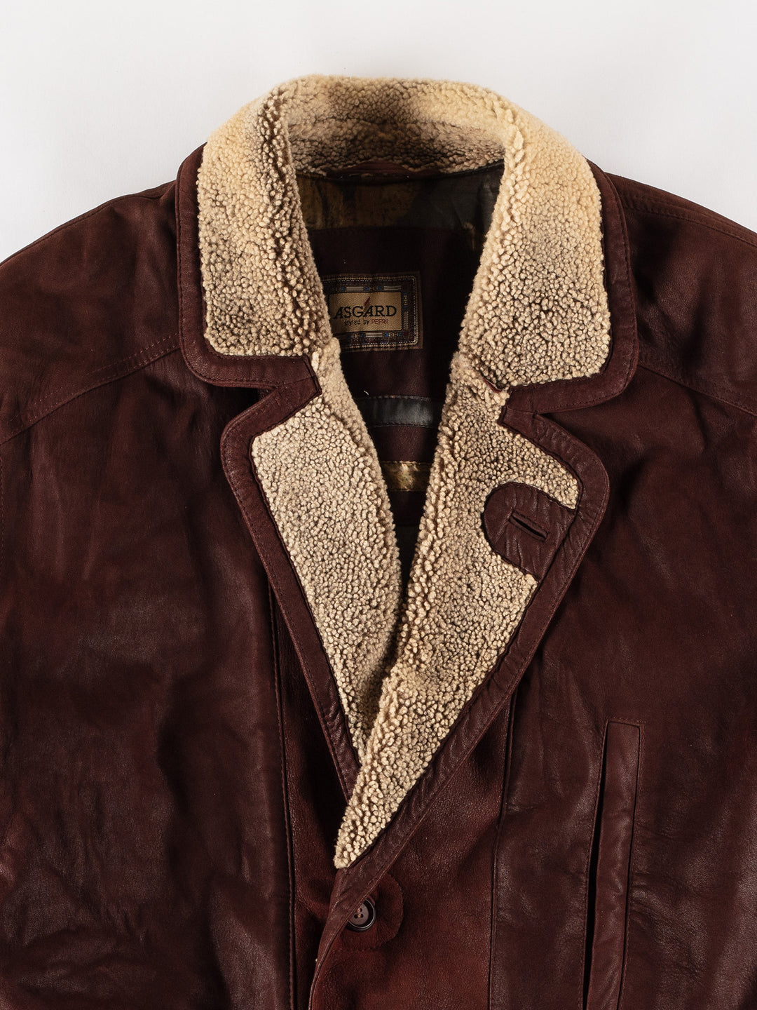 Vintage 80's Men Leather Coat in BrownVN600
