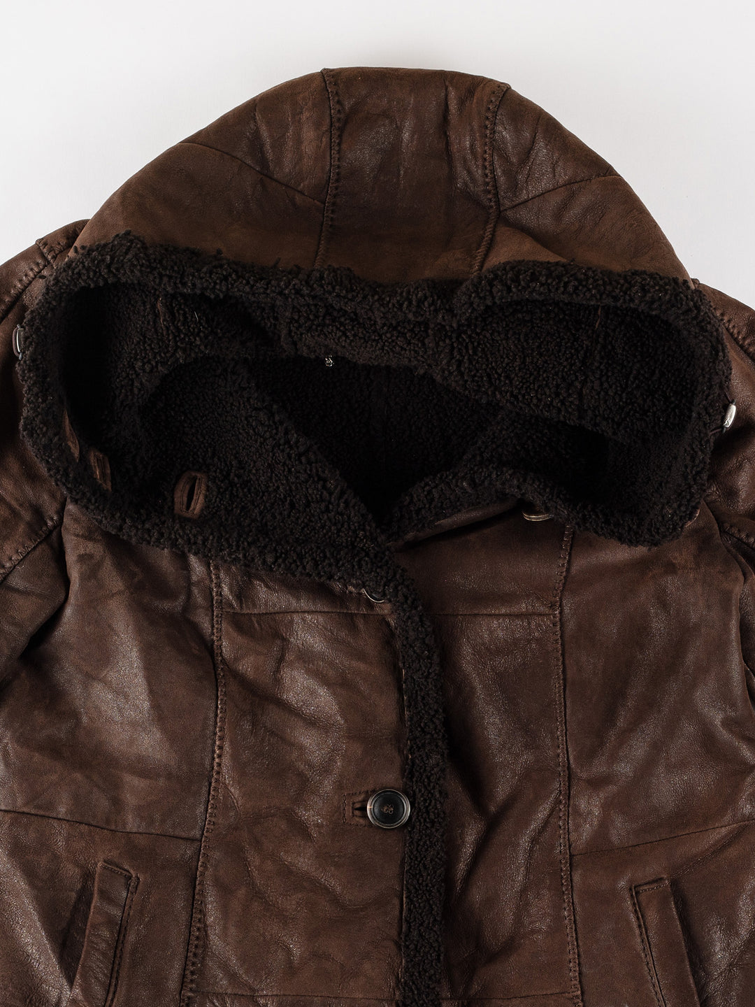 Vintage 70's Women Sheepskin Coat in BrownMN606