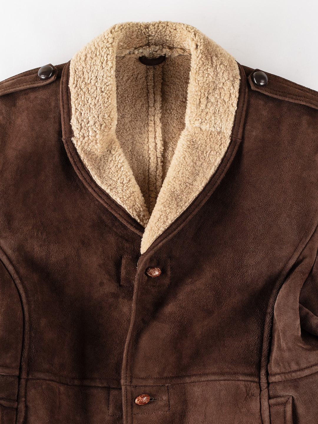 Vintage 80's Men Sheepskin Coat in BrownVN335