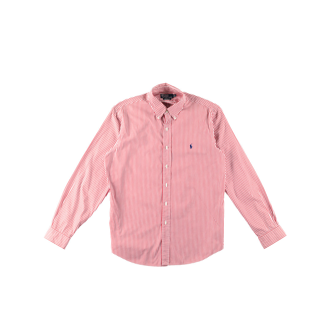 Vintage 90. gadu Vīriešu Ralph Lauren Sarkans Strīpains Krekls 