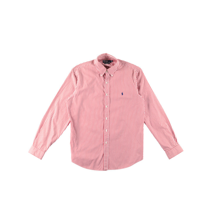 Vintage 90. gadu Vīriešu Ralph Lauren Sarkans Strīpains Krekls 