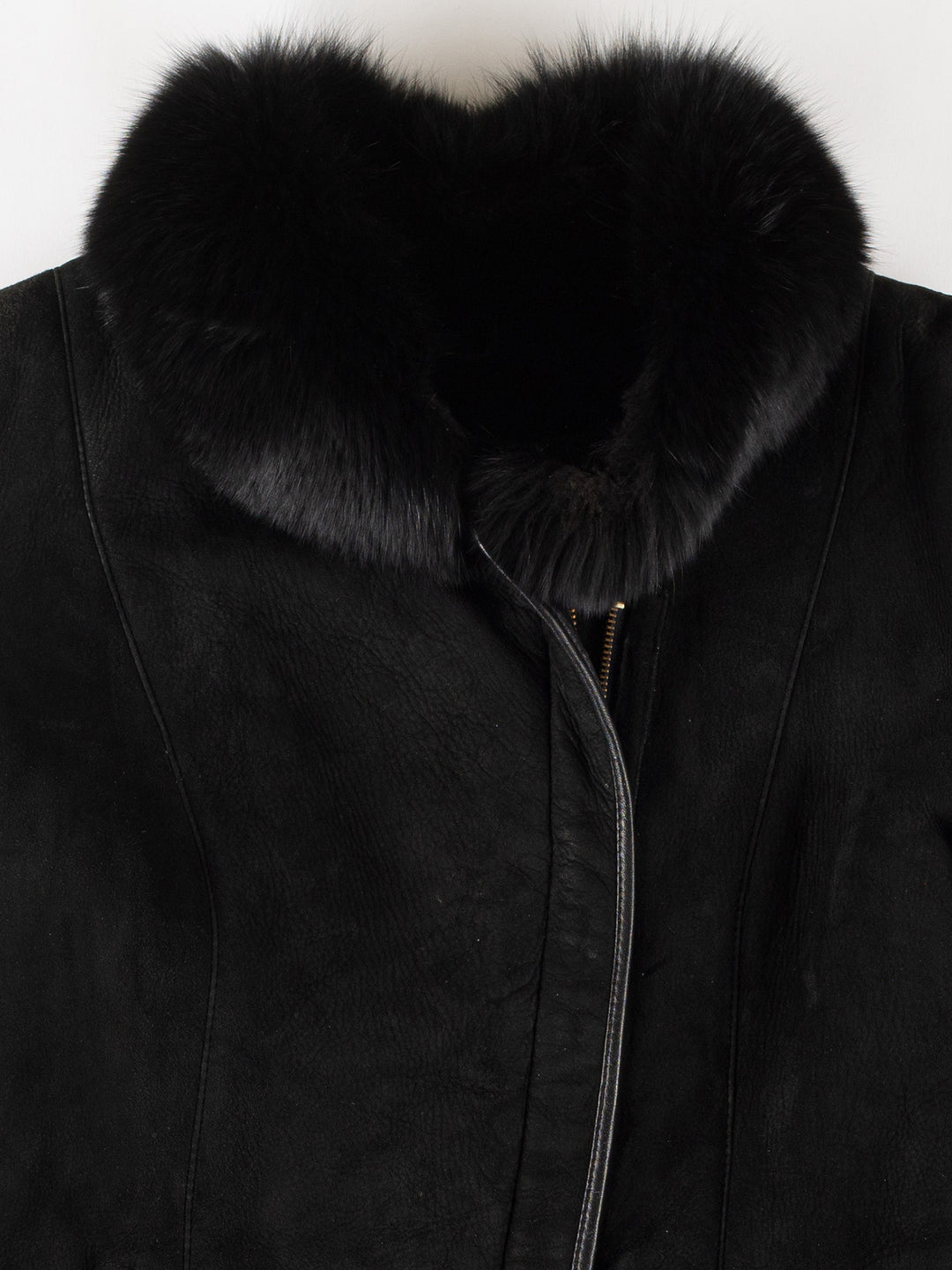 Vintage 70's Women Sheepskin Coat in BlackMN757