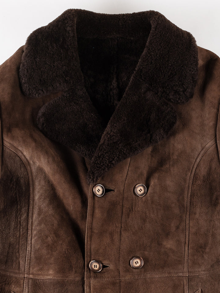 Vintage 70's Men Sheepskin Coat in BrownVN309