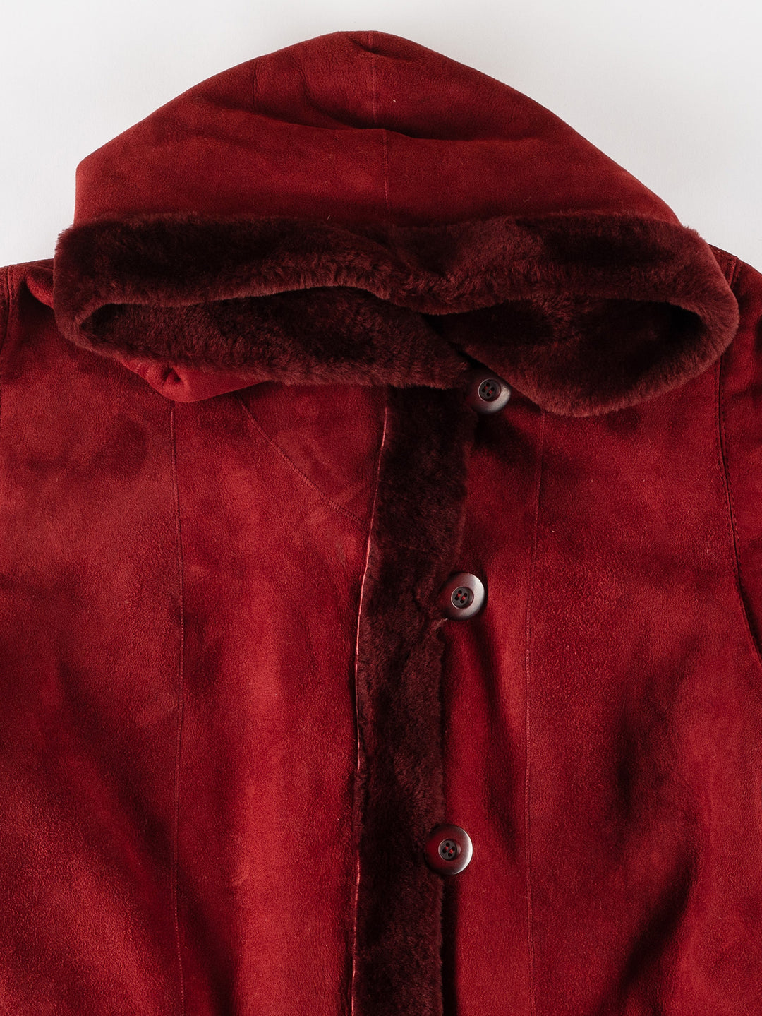 Vintage 80's Women Sheepskin Coat in RedMN713